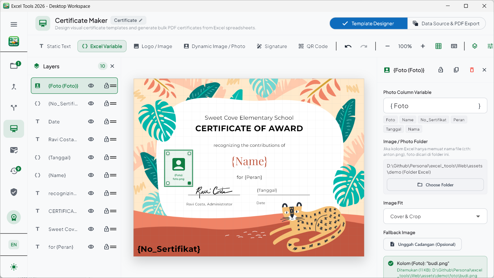 Bulk Certificate Maker & PowerPoint Importer
