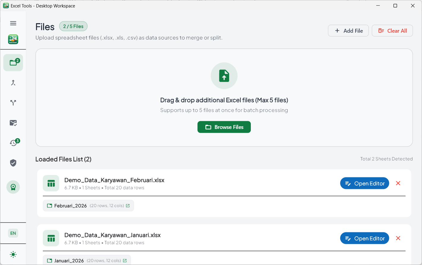 Excel Tools Pro - File Workspace